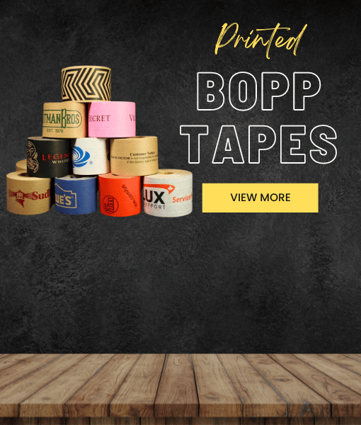Custom Printed gum bopp tapes manufacturing unit in tirupur Vima Tapes